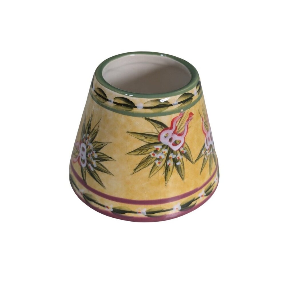 Yankee Candle Bows Bouquets Shade Candle Topper Yellow & Green RARE
